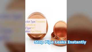 Raccordo con tappo in rame filettato Soluzione di tenuta per estremità del tubo da 150 PSI