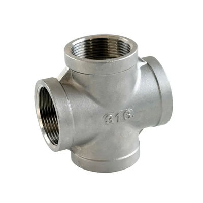 Stainless Steel Female Thread Cross Connection Pipe Fitting for Fuel Oil Water Gas Line
