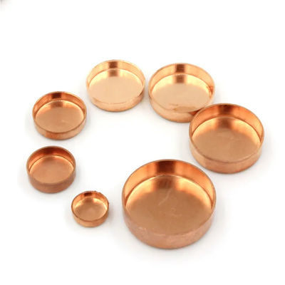 150 PSI 400°F Finitura lucidata Copper Pipe Cap Threaded Pipe End Cover