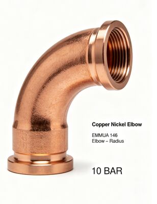 ASME B16.9 CuNi 90/10 Rame Nichel Gomito Saldato di testa a prova di acqua di mare Grado marino